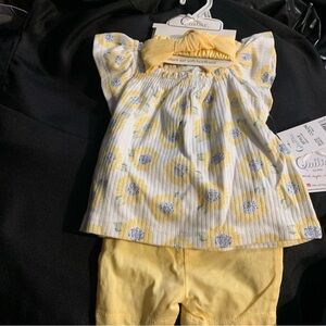 Quiltex Yellow and White Kids Matching Set
